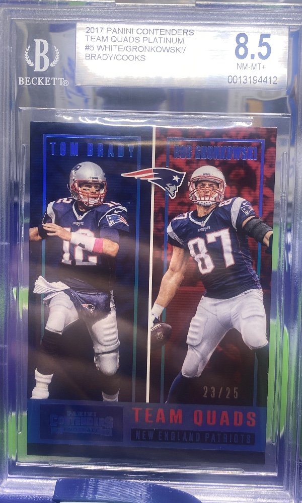 2017 Panini 2017 Panini Contenders Team Quads Platinum White/Gronkowski/Brady/Cooks TQ-5 BGS 8.5
