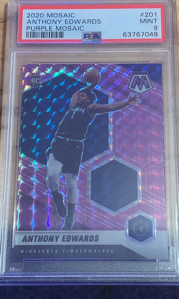 2020 Mosaic Anthony Edwards Short print /49 mosaic rookie purple 2020 #201 PSA 9 PSA 9